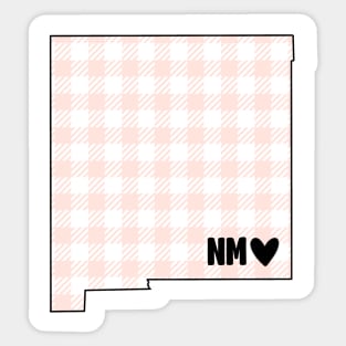 USA States: New Mexico (pink plaid) Sticker